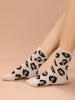 Pair Of Fluffy Fuzzy Leopard Animal Print Quarter Socks