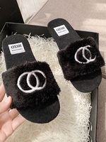 Pair Of Geometric Fashion Fluffy Slides