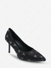 Pair Of Geometric Pattern Stiletto Pumps