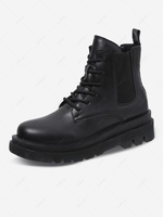 Pair of Lace Up PU Combat Boots