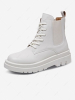 Pair of Lace Up PU Combat Boots