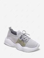 Pair Of Mesh Cloth Chunky Sneakers