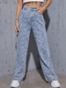 Paisley Graphic Wide Leg Jeans Xl Light blue