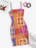 Paisley Patchwork Print Jersey Slip Dress M