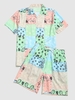 Paisley Patchwork Vacation Shirt And Shorts Set Xl Light aquamarine