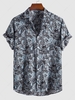 Paisley Pattern Ethnic Style Shirt Xl Blue gray