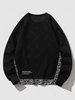 Paisley Pattern Faux Twinset Sweatshirt S Black