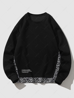 Paisley Pattern Faux Twinset Sweatshirt S Black