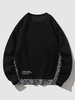 Paisley Pattern Faux Twinset Sweatshirt Xl Black