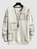 Paisley Polka Dot Ethnic Print Sweatshirt Xs Beige