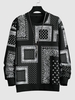 Paisley Polka Dot Ethnic Print Sweatshirt Xs Black