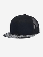 Paisley Print Flat Bill Trucker Hat