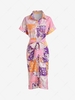 Paisley Scarf Print Belted Midi Dress M Multi a