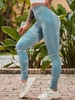 Pale Printed Scrunch Butt Sports Leggings Xl Light blue
