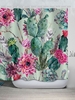 Palm Flower Pattern Waterproof Shower Curtain