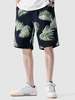Palm Leaf Print Casual Drawstring Shorts 2xl