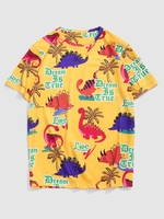 Palm Tree Animal Slogan Short Sleeve T-shirt Xxl Sun yellow