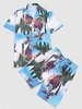 Palm Tree Leaf Print Vacation Shirt And Shorts Set Xl Blue ivy