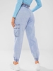 Paperbag Waist Pockets Ninth Cargo Jeans M Blue