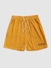 PARIS Embroidery Solid Color Drawstring Shorts Xl Deep yellow