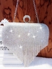 Party Evening Fringes Detail Sparkle Rhinestones Crossbody Clutch Bag