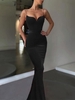 Party Velvet Mermaid Cami Maxi Dress M Black
