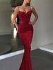 Party Velvet Mermaid Cami Maxi Dress M Deep red
