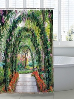 Pastoral Scenery Pattern Waterproof Shower Curtain