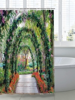Pastoral Scenery Pattern Waterproof Shower Curtain