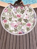 Pastoral Style Flowers Pattern Tassel Decor Beach Towel