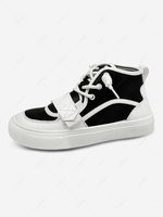 Patch Decor Hook and Loop High Top Skate Shoes