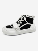 Patch Decor Hook and Loop High Top Skate Shoes