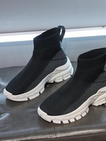 Patch Decor Knit Sock Sneakers