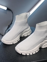 Patch Decor Knit Sock Sneakers