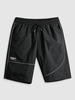 Patch Design Casual Shorts L Black