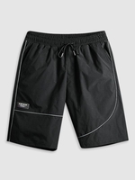 Patch Design Casual Shorts L Black