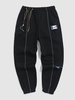 Patch Design Side Drawstring Reflective Stripe Jogger Sweatpants L Night