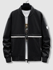 Patch Design Woven-tape Bomber Jacket Xs Black