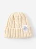 Patched Cable Knit Beanie Hat