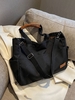 Patched Canvas Shoulder Bag