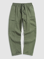 Patched Design Multi-pocket Cargo Pants L Army green