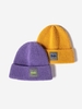 Patched Minimalist Cuff Knit Winter Beanie Hat