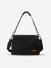 Patched Zippered Sporty Style Shoulder Bag
