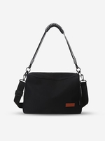 Patched Zippered Sporty Style Shoulder Bag