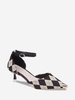 Patchwork Ankle Strap Pumps