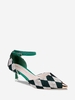 Patchwork Ankle Strap Pumps