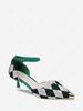 Patchwork Ankle Strap Pumps