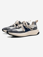 Patchwork Chunky Heel Breathable Clunky Sneakers