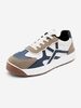 Patchwork Chunky Heel Perforated Lace Up Sports Shoes