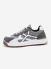 Patchwork Chunky Heel Perforated Lace Up Sports Shoes